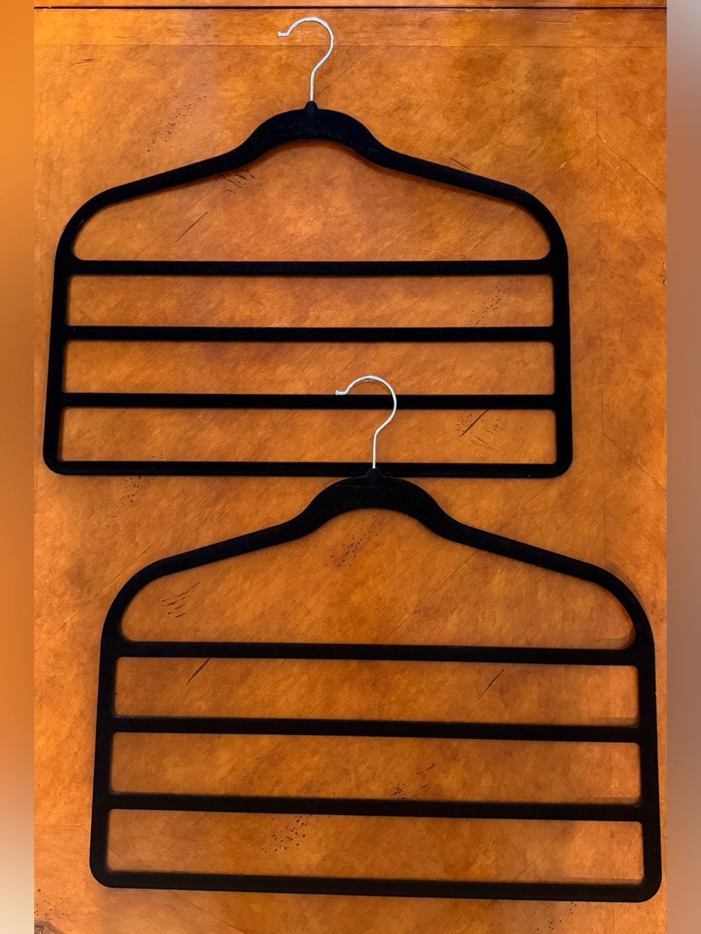 Black Velvet Multi-Tier Pants & Scarf Hangers - Space-Saving Closet Organizer